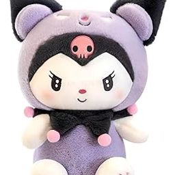 Tickles Anime Cartoon Soft Stuffed Plush Doll Toy for Kids Boys & Girls Birthday Gifts (Color: Black & Purple Size: 35 cm)-image-15