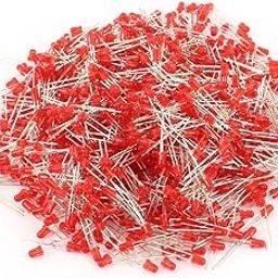 Generic a14121000ux0221 1000 Pcs 3 mm Diameter Head 2 Terminals Red LED Light Emitting Diodes-13