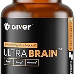 Giver Nutrition Ultra Brain Nootropic Brain Supplement - Alpha GPC, Bacopa Monnieri, L-Theanine, Phosphatidylserine - Pack of 42 Veg Capsules, 60 grams-10