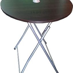 s k grill art Round Folding Dining Table (3 x 3 feet, Brown, Engineered Wood)-image-25