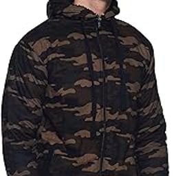 Men's Forest Green Camouflage Hoodie with Insert Pocket for Casual Wear | Hooded Neck | Long Sleeve | Zipper Closure | Cotton Jacket Crafted with Comfort Fit for Everyday Wear-picture-4