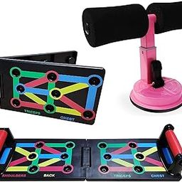 TOPHAVEN Multifunction Push Up Board Comprehensive Fitness Exercise Workout Push-up Stands Board, Sit Up Bar Portable Adjustable, Sit Up Assistant Device, Ab Workout Equipment with Suction Cups-16