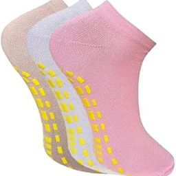 USOXO Women Cotton Anti Skid and Anti slip Grip Socks, Pack of 3 Multicolour-image-7