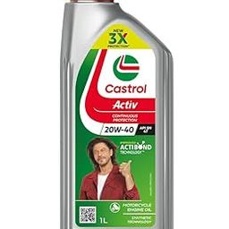 Castrol Activ 20W-40 4T Engine Oil for Bikes with Synthetic Technology (1L) |3X Protection with Actibond Technology | Engine Protection for Bikes | API SN and JASO MA2-image-87