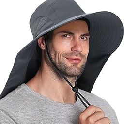 GUSTAVE Unisex Universal Sun Hat - Wide Brimmed Uv Protection Hat With Neck Flap & Adjustable Windproof Chin Strap, Breathable Polyester Material -Fits 22"-24" Heads, Multicolor-image-29