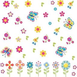 CVANU 5-A4 Sheet Colorful Floral Flower & Beautiful Butterfly Printed Self-Adhesive Vinyl Decal Wall Sticker for Kid's Room| Living Room| Nursery| Bedroom (8.3inch X 11.7inch)_775-image-32