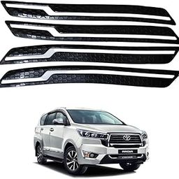 Autokaar Car Front and Rear Silicon Bumper Corner Guard Protector Dual Tone Black White Universal for Toyota Innova/Hyryder/Fortuner/Glanza/Camry/Cruiser/Rumion/Crysta/Etios/Liva/Corolla - Set of 4-6