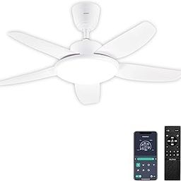 oltao Falcon - Decorative 44 inch White Ceiling Fan with Dimmable 3 Colour LED Lights, Modern Ceiling Fan with 5 Blades, Noiseless Reversible BLDC Motor-image-121