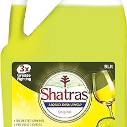Shatras Dishwashing Liquid, Lemon Scent - 5 Liters, Powerful 3x Grease Fighting Formula, Spot-Free And Streak-Free Finish, Gentle On Hands, Ideal For Glassware Protection-image-47