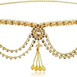 Stylish Gold Polished Pearl Kamarband for Women (Golden)-image-73