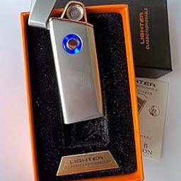 Robotux USB Electric Coil Slim Silver Lighter Keychain Lighter Windproof Lighter for Men Fire/Cigarettes-15