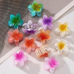 HONEY ACCESSORIES 12Pcs Small Flower Hair Claw Clips, Cute Hair Clips For Women, Claws Hair Styling Accessories For Women Air Accessories For Women Girls Teens Kids (Style B), Multicolor-picture-17