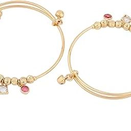 BANGLE BRACELATE Gold-tone Adjustable Bangles with Beads and Color Stone Charms women bangles-image-114