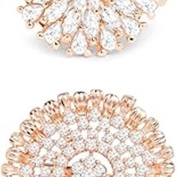 Pack of 2 Rose Gold Cubic Zirconia Contemporary Finger Rings For Women-ZPFK19703-16