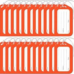 Pack of 24 Luggage Tags for Suitcases, Travel Bags & Easy Bag Identification – Travel Accessories (Orange)-image-44