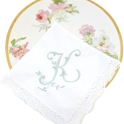 Shree adodhya womens personalised/initials embroidery handkerchief with lace. set of 2.-image-88