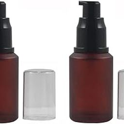 2 PCS 50ML(1.7 OZ) Upscale Empty URefillable Wine Red Glass Pump Press Lotion Bottle Cosmetic Make Up Oil Cream Emulsion Jar Bottle Storage Containers-34