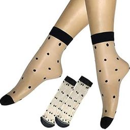 Women's Ultra-Thin Transparent Net Styled Elastic Short Ankle Socks - Beige - 1 Pair-image-52