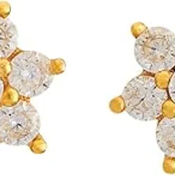 kushal's Fashion Jewellery White Gold Polished Screw Back Temple Stud Earrings | Best For Bride, Bridemaids & Special Occasion | Earrings For Women - 417825-picture-11