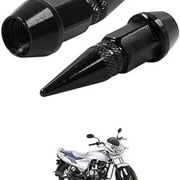 LOVMOTO Universal Spiked Valve Caps,Aluminum Alloy Dustproof and Waterproof Tire Valve Stem Caps, Suitable for Cars, Trucks and Motorcycles (2PCS Black) Comfortable with Free-dom Pr-ima-image-56
