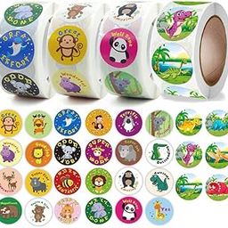 YAVRIXZ Cartoon Stickers Roll Self Adhesive Envelopes Tag Seals Decals for Gift Kids-picture-29