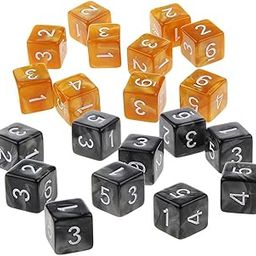 bnf® 20Piece Six Sided Dice D6 for Playing D&D RPG Party Game Coffee and Black | Accessories | Role Playing Games | Games-image-15