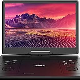 15.7" Portable DVD Player with 14.1" Large HD Screen, 6 Hours Rechargeable Battery, Support USB/SD Card/Sync TV and Multiple Disc Formats, High Volume Speaker, Classic Black, BOIFUN-74