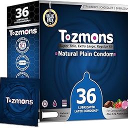 Tozmons Natural Plain Thin Condoms for Men | Chocolate, Bubblegum, Strawberry Flavoured Condoms | Long Lasted, Latex Material, Reliable Protection, Comfort Fit for Males (36 Pcs)-15
