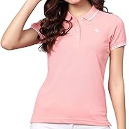 Regular Fit Solid Polo Neck Half Sleeve Casual T-Shirt for Women | Half Sleeves Polo Neck T-Shirts for Women | Women Polo Neck Solid T-Shirt (P_LTSH00051)-image-100