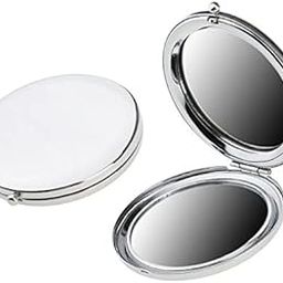 UJEAVETTE® 4x2 Pieces Mini Round Collapsible Cosmetic Compact Double Sides Makeup Mirror-image-0