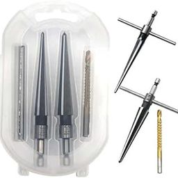 A&S TOOLS SHOP T-Handle Tapered Reamer Set,(1/8 "-1/2 ")3-13mm and (1/2"-5/8")5-16mm Bridge Pin Hole Hand Reamers,Detachable Metal Taper Reamer Tool for Guitar Wood-Working-image-10