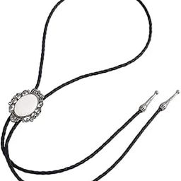 Vintage Style Handmade Round Shape Western Cowboy Bolo Tie Necktie White Jewelry & Watches | Mens Jewelry | Bolo Ties-picture-34