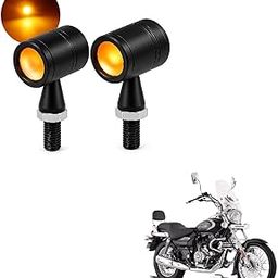 2Pcs Waterproof Motorcycle LED Fork Turn Signal Indicators ? Amber Light | for Avenger Cruise 220 & Others Bike-17