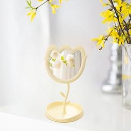 Flower Shape Mirror with Stand for Makeup and touchup for Bathroom Home Living Room and Bedroom-image-76