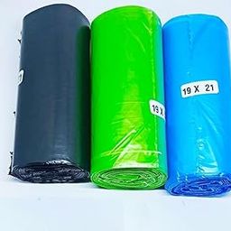 MJEXIM Garbage bag combo blue/green/black color 19 * 21inch - 3 roll - each roll 30bags-image-23