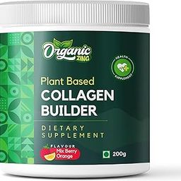 Organic Zing Plant Based Collagen Builder to support Skin Elasticity, Firmness & Youthful Glow | Dietary Supplement with Vitamin C for Men & Women | Mix Berry Flavour - 200g-image-53