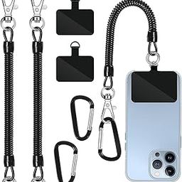 6PCS Phone Lanyard with Phone Chain Adjustable Lanyard for Mobile,with Iron Coil Spring Rope * 2, Black Mountain Buckle * 2, Black Washer * 2-picture-28