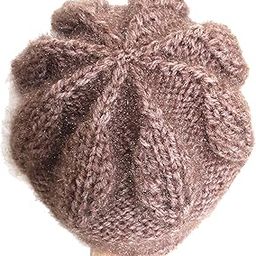 SUNONE11HKA Coffee Knitted Hat Warm Beret Handmade Beanie Caps Winter Headgear-image-1