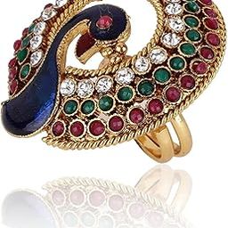 Multicolour Traditional Stylish Gold Plated Ring for Women (rrsd6711r)-image-79