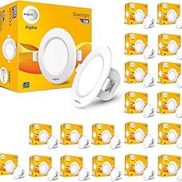 Wipro Alpha 7W Round Downlight Junction Box | Cool Day White (6500K) | Glare-Free Design |Recessed Down light for False Ceiling | Cutout ∼ 3 inch | Pack of 20-image-60