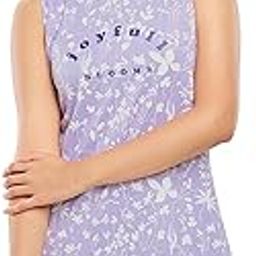 zeyo Women's Cotton Night Dress Floral Printed Knee Length Night Gown 5640-picture-19