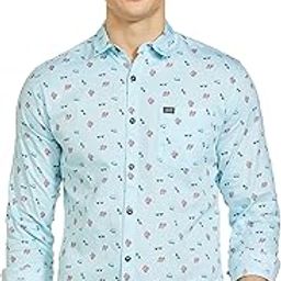 Men's Cotton Regular Fit Conversational Printed Full Sleeves Spread Collar Casual Shirt-image-1