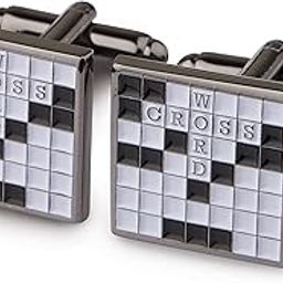Men's Crossword Cufflinks - White-image-20