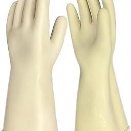7Shield 11000 KVA Safety Electrical Insulated Latex Rubber Seamless Handle Gloves 14 inch (355mm, Yellow) Pack of 1 Pair-15