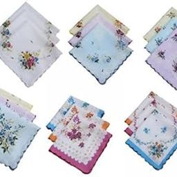 2X18 Pieces Women Soft Cotton Handkerchiefs Wedding Party Hankie Kerchiefs | Vintage | Vintage Accessories | Handkerchiefs-image-26