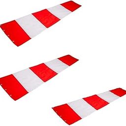 SVR Solution -Water Proof Wind Sock Indicator, Wind Socks/Wind direction Flag for Industries and Airports(Red and White) PACK OF 3-picture-1