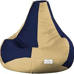 RnS Rest 'n' Sleep - Bean Bag Filled with Beans for Living Room, Bed Room for Relaxing, with 1 Year Warranty (3XL, Mushroom/Navy Blue)-image-84
