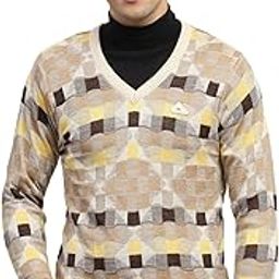 Mens Check V Neck Full Sleeve Pullover (1243194VN)-image-19