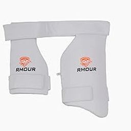 RMOUR Sports Combo Match Cricket Thigh Pad with Towel Back and Towel Adjustable Elastic Straps (Right Hand)-image-34