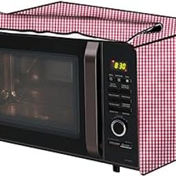 The Furnishing Tree PVC Waterproof Microwave Oven Cover compatible for Borosil Prima 30 Liter 1500 Watt Convection Oven Toaster Griller (OTG) Pin Check Pattern Pink-image-38